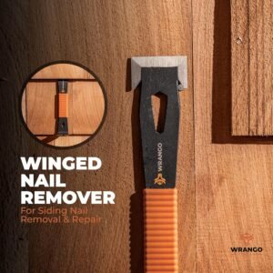 9.5" Trim Bar Pry Bar - Patented Small Pry Bar with Bolt Remover & Nail Puller for Home Improvement & Construction - Flat Bar with Shock-Absorbing Grip & Wide Winged Ends, 2pk - Image 6