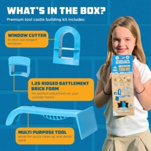 Create A Castle Sandcastle Building Tools Set as Seen on Shark Tank - Castle Tower Window Cutter, Multi Tool, Brick Maker - Use with Outdoor Beach Sand, Snow, or Sandbox, 3 Pack - Image 4