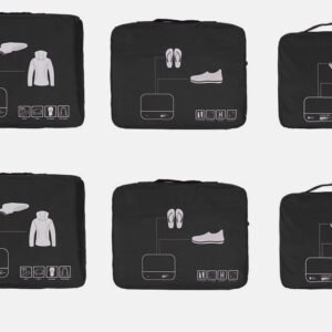 Packing Cubes Set Travel Luggage Organizers Suitcase Lightweight Accessories Black 11 Packing Cubes Set Travel Luggage Organizers Suitcase Lightweight Accessories Black - Image 4