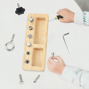 14 Pcs Kids Montessori Screwdriver Board Set, Wooden Screw Driver Activities Tools Montessori Toys for 3 4 5 Year Old, Basic Skills Educational Sensory Learning Toy for Kids Toddlers Preschool - Image 8