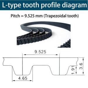 180L Rubber Timing Belt 35mm Width, 5-Pack - High Precision Transmission Belt for CNC Machinery, 3D Printers, Textile Equipment - Image 6