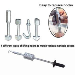 Manhole Cover Lifting Tool, 31-Inch Reverse Hammer,Manhole Cover Lifter, High Carbon Steel Manhole Cover Opener for Home & Industrial Use.（Functionality Patent has Been Applied for） - Image 3