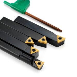 OSCARBIDE 3/8" Shank Lathe Turning Tool Set, 5pcs (4 Carbide Tool Holders + 1 Boring Bar),Metal Lathe Tools with Carbide Inserts TCMT110204(TCMT21.51) - Image 8