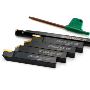 OSCARBIDE 3/8" Shank Lathe Turning Tool Set, 5pcs (4 Carbide Tool Holders + 1 Boring Bar),Metal Lathe Tools with Carbide Inserts TCMT110204(TCMT21.51) - Image 6