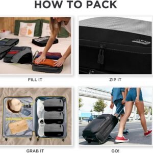 Large Packing Cubes for Travel - 5pc Large Size Travel Packing Cubes for Suitcases - Lightweight Luggage Organizer Bags 15 Large Packing Cubes for Travel - 5pc Large Size Travel Packing Cubes for Suitcases - Lightweight Luggage Organizer Bags - Image 7