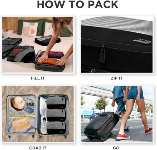 Large Packing Cubes for Travel - 5pc Large Size Travel Packing Cubes for Suitcases - Lightweight Luggage Organizer Bags 7 61+7oCUJZcL. AC SL1080