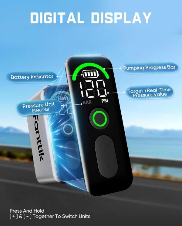Fanttik X10 Ace Tiny Mini Electric Bike Pump, 120 PSI Compact Air Pump with Presta and Schrader Valve, Fast Inflate Electric Bike Pump Portable for Road Bike 6 610W7e7NuSL. AC SL1500