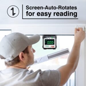 Digital Angle Gauge Meter, XRCLIF Magnetic Base Level Box Angle Finder Protractor Bevel Gage Inclinometer Measuring Tool for Carpentry, Building, Masonry Bevel - Image 6