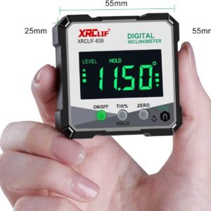 Digital Angle Gauge Meter, XRCLIF Magnetic Base Level Box Angle Finder Protractor Bevel Gage Inclinometer Measuring Tool for Carpentry, Building, Masonry Bevel - Image 4