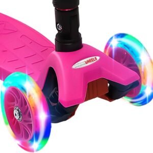 ChromeWheels Foldable Scooters for Kids, Deluxe Kick Scooter 4 Adjustable Height 132lbs Weight Limit 3 Wheel, Lean to Steer LED Light Up Wheels, Best Gifts for Girls Boys Age 3-12 Year Old 14 ChromeWheels Foldable Scooters for Kids, Deluxe Kick Scooter 4 Adjustable Height 132lbs Weight Limit 3 Wheel, Lean to Steer LED Light Up Wheels, Best Gifts for Girls Boys Age 3-12 Year Old - Image 4