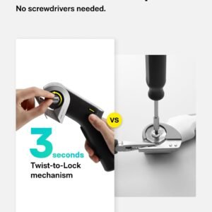 HOTO EdgeFlow Cordless Electric Scissors, Titanium Blade & LED Display, Rechargeable Cardboard Box Cutter, Self-Sharpening & Tool-Free Easy-Swap, Safety Lock, for Cardboard, Carpet, Leather, Crafting - Image 8