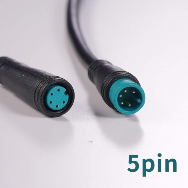 Extension Cable 2Pin/3Pin/4Pin/5Pin/6Pin/8Pin/9Pin Waterproof Plug Works for Electric Bicycle Light/Throttle/Ebrake/Display Ebike Parts Extend Cable (5pin 80cm) 8 616lrs+Sd5L. SL1500