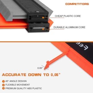 Contour Gauge (12 Inch) with Lock Profile Tool, Christmas Gifts for Men Dad Husband Him Super Contour Duplicator Men Gifts Woodworking Tools Carpenter Tools Construction Outline Angle Measuring Tool - Image 10