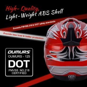 Adult Motocross Dirt Bike Helmet with Goggle, Gloves & Mask - DOT/FMVSS-218 Off-Road Motorcycle & ATV Helmet with Adjustable Sun Visor - Image 3