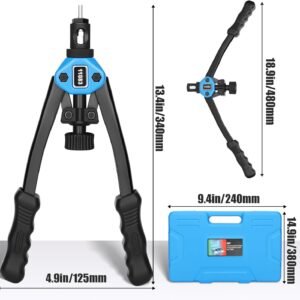 126pcs Rivet Nut Tool Kit Compatible with Astro 1442 1450, 13" Rivet Gun Kit with 7 Metric Mandrels, Nutsert Tool Kit, 110pcs Rivnut Tool with BMC Case - Image 3