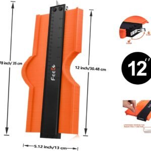 Contour Gauge (12 Inch) with Lock Profile Tool, Christmas Gifts for Men Dad Husband Him Super Contour Duplicator Men Gifts Woodworking Tools Carpenter Tools Construction Outline Angle Measuring Tool - Image 6
