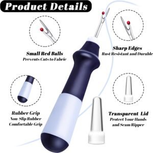 Needle and Thread Seam Ripper, Rippers for Sewing and Thread,Remover Stitch Tool for Hand Sewing, Knitting, Cross Stitching, Embroidery and Thread Removal (Blue) - Image 4