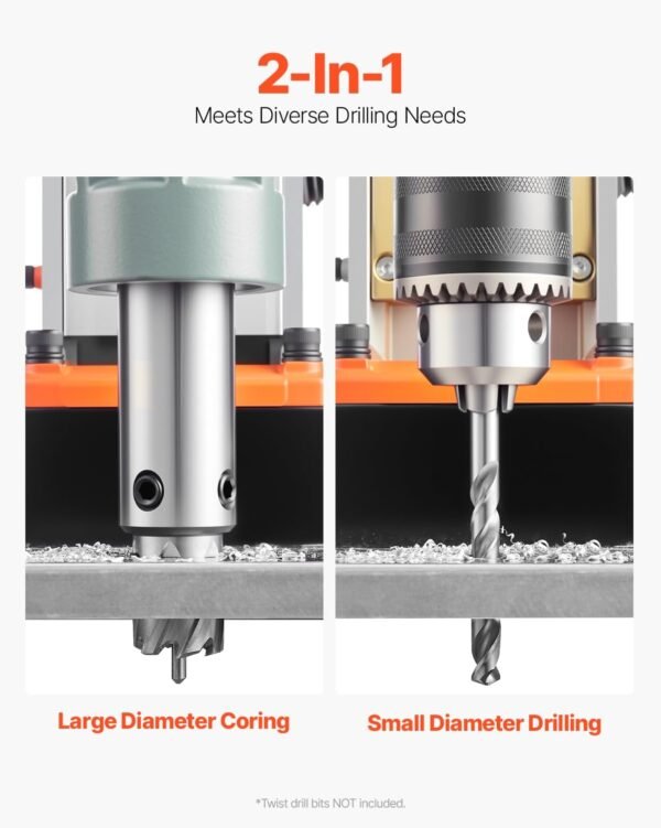 VEVOR Mag Drill Press, 1550W 2" Boring Diameter, 2922lbf Power Magnetic Drill, 500 PRM, 10-Speed, Electric Drilling Machine for Metal Surface, Industrial and Home Improvement 4 61HzWg4aKKL. AC SL1500