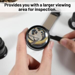 5 Pcs Jewelers Loupe with 30 x 36 mm Lens, Portable Magnifying Glass Eye Loops Magnifier Watch Jewelry Experimental Repair Tool for Textile Optical Circuit Coins, 5X 10X 15X 20X - Image 6