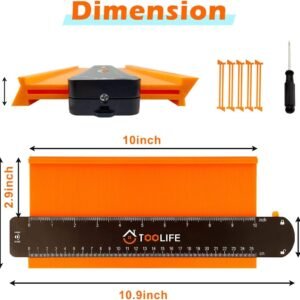 TOOLIFE Contour Gauge,Christmas Gifts for Men Dad Husband,Woodworking Tools for Flooring Carpentry, Stocking Stuffers for Him, Anniversary Birthday ideas, Shape Duplicator Cool Gadgets(10Inch) - Image 9