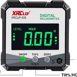Digital Angle Gauge Meter, XRCLIF Magnetic Base Level Box Angle Finder Protractor Bevel Gage Inclinometer Measuring Tool for Carpentry, Building, Masonry Bevel - Image 5