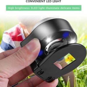 30X Coin Magnifier, USB Rechargeable 6 Lights Portable Metal Eye Loupe Sewing Magnifying Glass for Textile Optical Jewelry Tool Coins Currency Stamps (Black) 13 30X Coin Magnifier, USB Rechargeable 6 Lights Portable Metal Eye Loupe Sewing Magnifying Glass for Textile Optical Jewelry Tool Coins Currency Stamps (Black) - Image 5