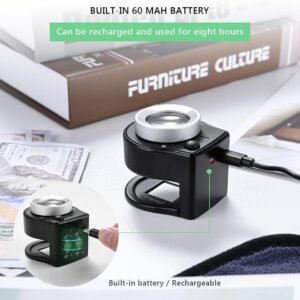 30X Coin Magnifier, USB Rechargeable 6 Lights Portable Metal Eye Loupe Sewing Magnifying Glass for Textile Optical Jewelry Tool Coins Currency Stamps (Black) 14 30X Coin Magnifier, USB Rechargeable 6 Lights Portable Metal Eye Loupe Sewing Magnifying Glass for Textile Optical Jewelry Tool Coins Currency Stamps (Black) - Image 6