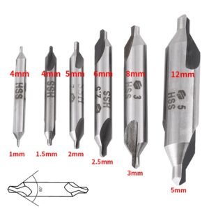 60 Degree Center Drill Set 6PCS 1-5mm HSS for Precision Machining - Image 3