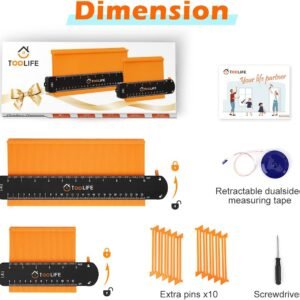 TOOLIFE Contour Gauge Profile Tool,Christmas Gifts for Stocking Stuffers Men Dad Boyfriend Husband，Super Gauge and Outline Shape, Anniversary Birthday ideas, Measures Tools for Woodworking Tiles - Image 3