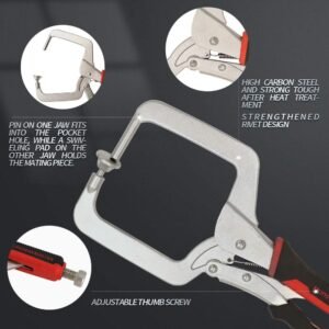 Monster & Master Pocket Hole Clamp, Right Angle Clamp For Woodworking and Pocket Hole Joinery, 11 inch, 2 Pack - Image 5