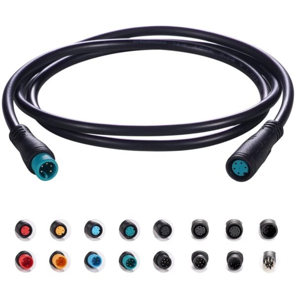 Extension Cable 2Pin/3Pin/4Pin/5Pin/6Pin/8Pin/9Pin Waterproof Plug Works for Electric Bicycle Light/Throttle/Ebrake/Display Ebike Parts Extend Cable (5pin 80cm) 2 61gCofPwicS. SL1500