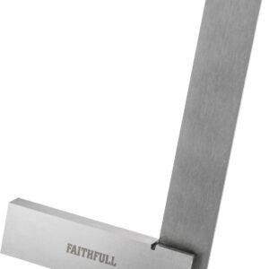 Faithfull Engineers Steel Try Square 100mm (4in) – Precision Ground, Hardened Steel Blade, Accurate Marking, Measuring & Layout Tool for Metalworking & Woodworking - Image 2