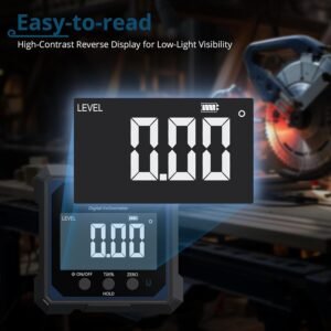 USB Rechargeable Digital Angle Finder with Laser – 4-Side Magnetic Inclinometer,0.05° Resolution,IP54 Digital Level with Backlit Display,Protractor Gauge Tool for Woodworking,Construction DIY - Image 8
