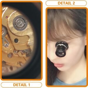 DOITOOL Eye Clip Magnifying Glass Loupe for Watch Repair 1.38 Inch Glass Lens Headband Magnifier with Removable Wire Straps for Jewelry Making Circuit Board Inspection - Image 3