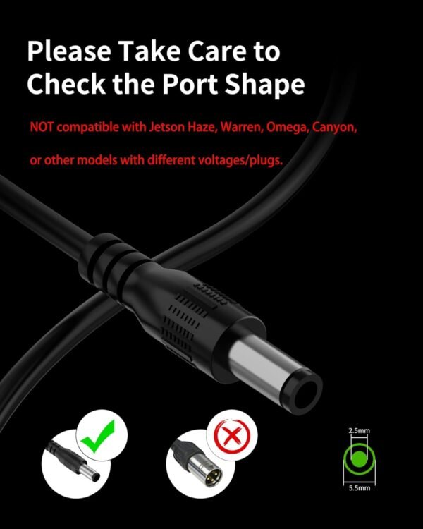 VHBW 42V Charger for Jetson Electric Bike, Compatible with Jetson Bolt, Bolt Pro, Adventure, Journey, LX10, J5, J8 Bikes and for Jetson Eris, Ora Pro, Racer, Rhythm, Ryder Scooters 6 61kQV2cN77L. AC SL1500