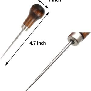 11 Pieces Bookbinding Kit Starter Tools Set Bone Folder Paper Creaser, Waxed Thread, Awl, Large-Eye Needles for DIY Bookbinding Crafts and Sewing Supplies - Image 4