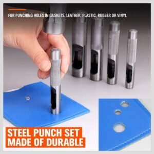 Spurtar 6PCS Leather Hole Punch 1/8'' - 5/16'' Heavy Duty Round Hollow Belt Hole Puncher High Carbon Steel Leather Punch Tool for Belts Watch Cloth Gaskets with Storage Bag - Image 7