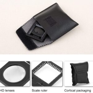 Three- Folding Magnifier with Scale 10X Magnifiation Optical Lens 28mm Three Packs Mini Pocket Magnifying Glass for Textile Jewelry Tool DIY Crafts - Image 4