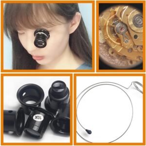 DOITOOL Eye Clip Magnifying Glass Loupe for Watch Repair 1.38 Inch Glass Lens Headband Magnifier with Removable Wire Straps for Jewelry Making Circuit Board Inspection - Image 10