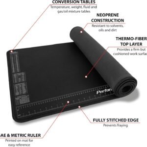 Performance Tool W88977 Neoprene Mat with Ruler and Reference Charts, Chemical Resistant, 16-Inch x 35.75-Inch, Protects Work Surface from Solvents and Oils - Image 3