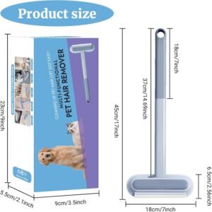 4 in 1 Multifunctional Reusable Pet Hair Remover Brush,Dog & Cat Hair Remover Tool for Couch,Bedding & Carpet,Washable Fur Remover with Dual-Sided Cleaning Brush - Image 3