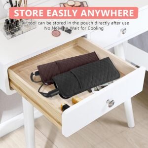Heat Resistant Hair Tools Organizer Bag Portable Travel Storage Cover Pouch for Hair Straighteners, Curling Irons, Flat Irons and Hot Styling Tools(13.8" x 5.5") - Image 8
