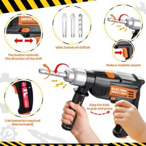 OCHIDO Kids Tool Set with Tool Box & Electronic Toy Drill, 41PCS Toddler Tool Set Kids Construction Toys for Ages 3,4,5,6,7,8, Kid Tools Boy Toys for Boys Christmas Birthday Gifts - Image 7