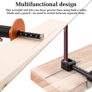 Wheel Marking Gauge, Aluminum Alloy Woodworking Marking Scriber Tool with Graduated MM Scale, Double-headed Marking Gauge Woodworking Tool Efficient Rolling for Woodworking Projects, Carpenter 12 Wheel Marking Gauge, Aluminum Alloy Woodworking Marking Scriber Tool with Graduated MM Scale, Double-headed Marking Gauge Woodworking Tool Efficient Rolling for Woodworking Projects, Carpenter - Image 5