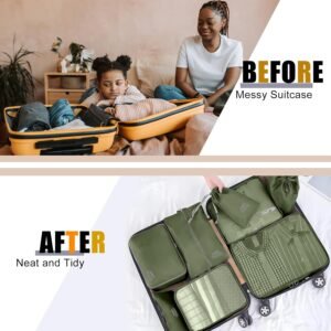 Packing Cubes for Travel - 8 Set Luggage Organizer Bags for Family, Mesh Breathable Packing Cubes for Suitcases Durable Travel Essentials Bags Set - Image 7