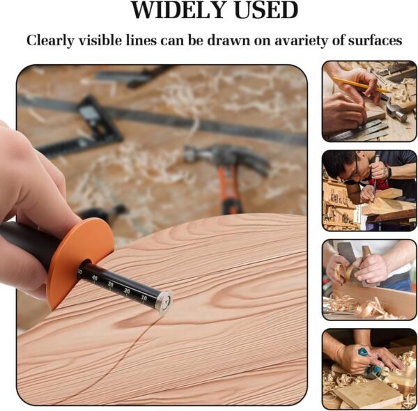 Wheel Marking Gauge, Aluminum Alloy Woodworking Marking Scriber Tool with Graduated MM Scale, Double-headed Marking Gauge Woodworking Tool Efficient Rolling for Woodworking Projects, Carpenter 6 711SeuUDQuL. AC SL1500