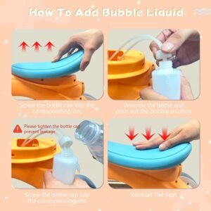 Baby Toddler Balance Bike with Bubble Machine for 1 Year Old Children,4 Wheels Kids Balance Bike w/Bubble Maker,Kids Ride on Toys,Headlight for Ages 12-36 Months Boys Girls (Orange&Green) - Image 6