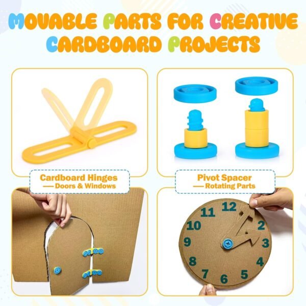 Zentara Cardboard Construction Toolbox Set with Wood Handle – 401PCS Complete Building Kit with Safe Cardboard Cutters for DIY Craft Item | STEM and STEAM Educational Toys for Boys and Girls Age 5+ 3 712CGmjojlL. AC SL1500