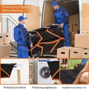 Large Moving Blankets 80 * 72in Heavy Duty Packing Blankets for Furniture Moving Shipping Wrapping Quilted Furniture Pads for Moving, Padded Mover Blankets (Black) 2pack - Image 4