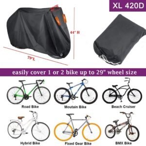 Indeed BUY Bike Cover for 1, 2 or 3 Bikes Waterproof Bicycle Cover Outdoor Bike Storage Covers XL XXL 420D Heavy Duty Rain Sun UV Wind Proof for Mountain Road Electric Bike etc - Image 4